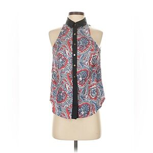 Juicy Couture Red and Blue Paisley Blouse